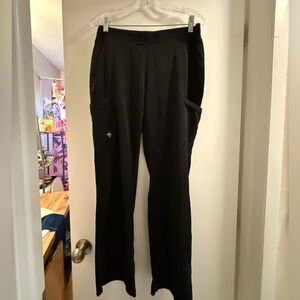 Black straight leg scrub pants